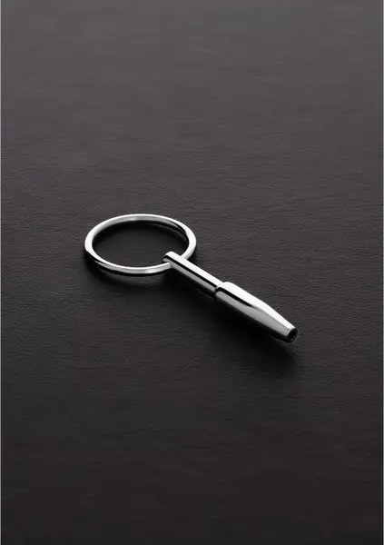 Ouch! Stainless Steel Hollow Mini Intimate Plug 0.3/0.8 cm with Safety Ring