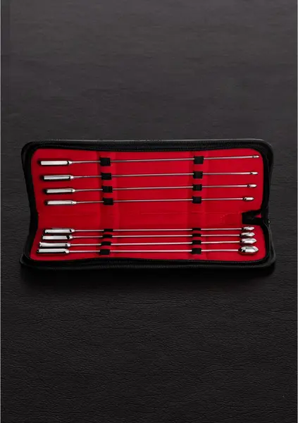 Shots Rosebud 8-Piece Stainless Steel Sounding Set in Leather Case