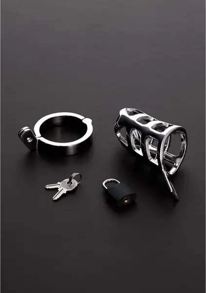 Shots Steel Chastity Cage 45mm - Durable Stainless Steel Locking System