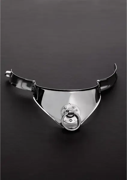 Master Series Cleopatra Steel Collar with Ring 38 cm - Polished Chrome Finish