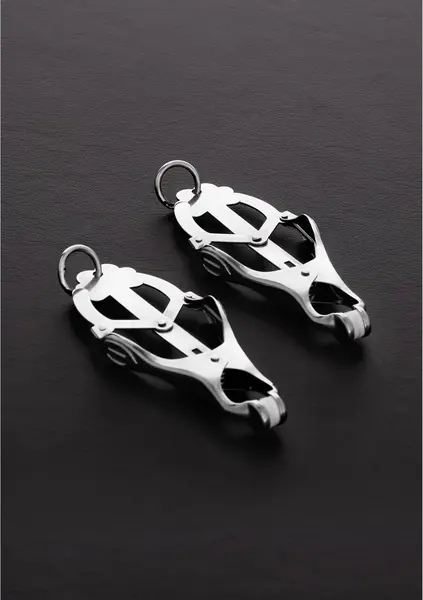 Squeezer Teaser Clover Adjustable Steel Nipple Clamps with Ring