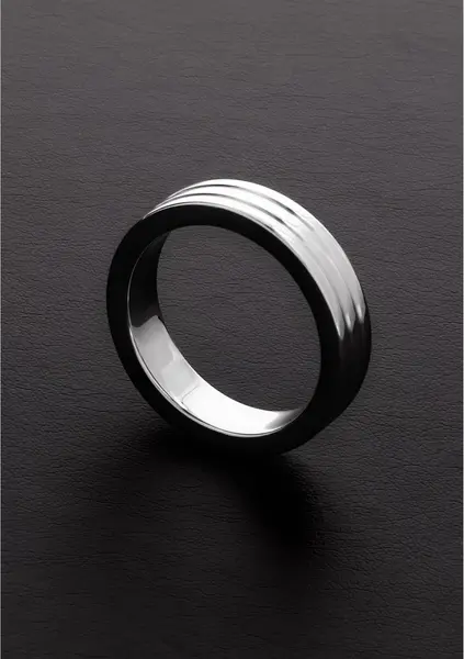Ouch! Ribbed Stainless Steel Intimate Ring 10x50 mm - Durable Design