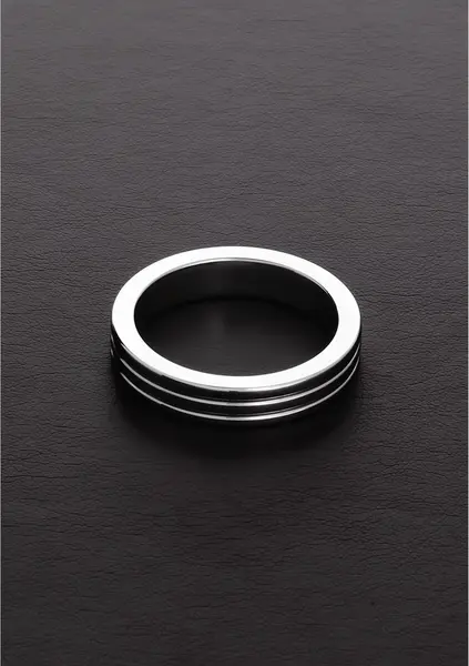 Ouch! Ribbed Stainless Steel Intimate Ring 10x50 mm - Durable Design