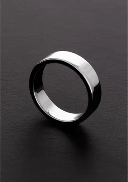 Ouch! Flat Steel Ring 50mm - High-Polish Anatomical Stainless Model