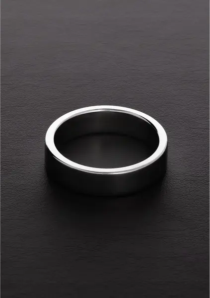 Ouch! Flat Steel Ring 50mm - High-Polish Anatomical Stainless Model