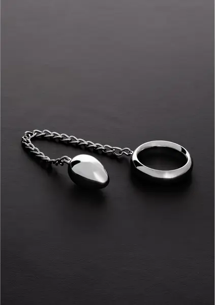 Triune Donut Stainless Steel Dual-Purpose Ring with Anal Egg 55mm