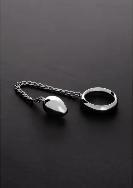 Steel Power Tools Donut Intimate Ring with Anal Egg 50 mm Silver