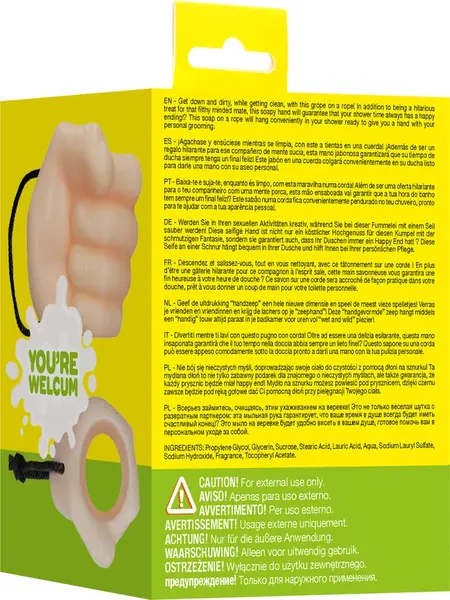 Shots Soap on a Rope Hand-Shaped Cleansing Bar 200g White