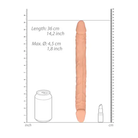 You2Toys Double Dong 36 cm Fleksibilni Intimni Sistem, Boja Kože