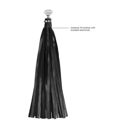 DIAMOND Line Floger - Elegantni Bič od Veštačke Kože sa Ručkom Ukrašenim Kristalima