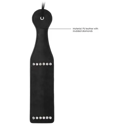 DIAMOND Podloga od veštačke kože sa ukrasnim kamenčićima - Elegantan udarni alat, crna, 32 cm