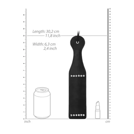 DIAMOND Podloga od veštačke kože sa ukrasnim kamenčićima - Elegantan udarni alat, crna, 32 cm