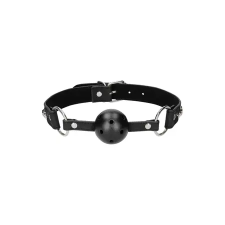 EasyToys Diamond Series Podesivi prozračni kuglasti gag sa crnom trakom