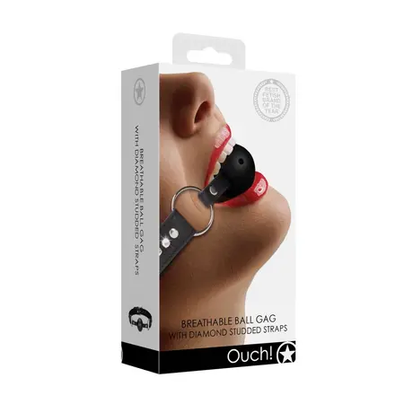 EasyToys Diamond Series Podesivi prozračni kuglasti gag sa crnom trakom