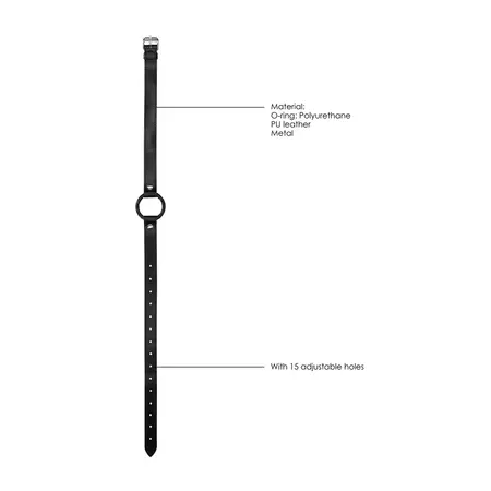 Master Series Omotani O-ring gag sa podesivom PU trakom 3.2 cm, crni