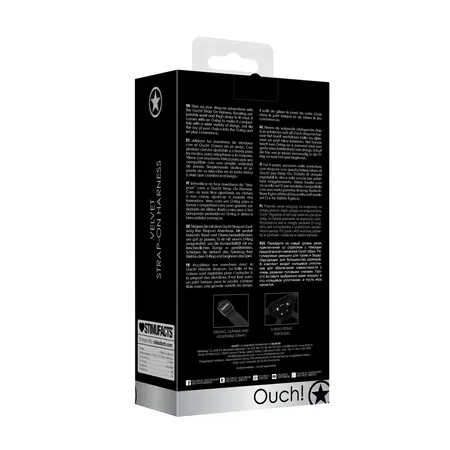 Ouch! Podesivi intimni harness sa univerzalnim O-ringom - crni