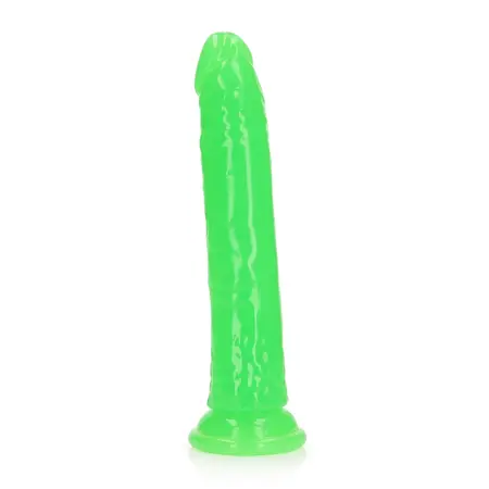 RealRock Glow Slim Intimna mašina sa usisnom čašom 22.5cm Zelena