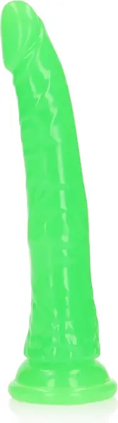 RealRock Glow Slim Intimna mašina sa usisnom čašom 22.5cm Zelena