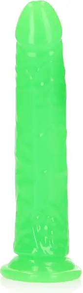 RealRock Glow Slim Intimna mašina sa usisnom čašom 22.5cm Zelena
