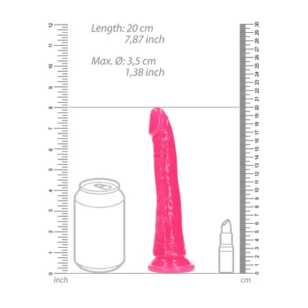 RealRock Slim Glow-in-the-Dark Model with Suction Cup 18 cm