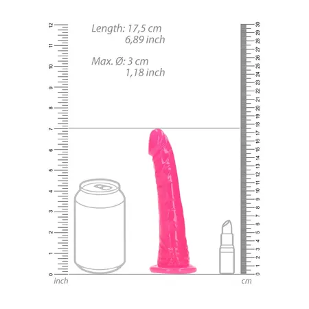 REALROCK Slim Intimna mašina koja svetli u mraku 15.5 cm sa usisnom čašom