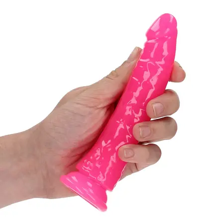 REALROCK Slim Intimna mašina koja svetli u mraku 15.5 cm sa usisnom čašom