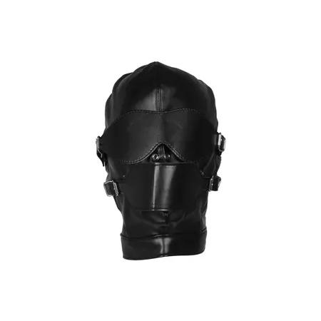 Ouch! Blindfolded Mask & Breathable Ball Gag Set - Black, Adjustable Fit