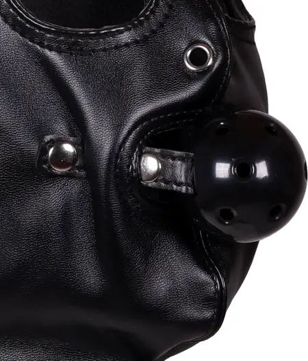 Ouch! Blindfolded Mask & Breathable Ball Gag Set - Black, Adjustable Fit