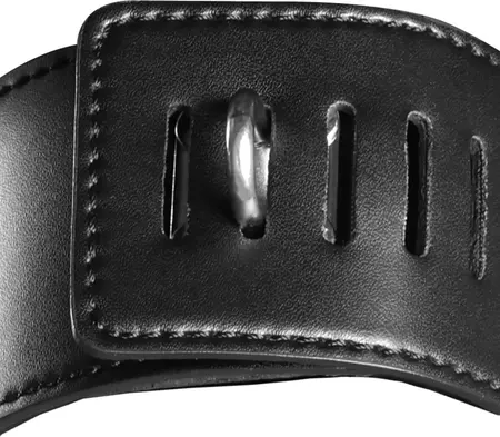 Ouch! Podesivi kožni pojas za glavu sa zatvaranjem usta na patent Crn