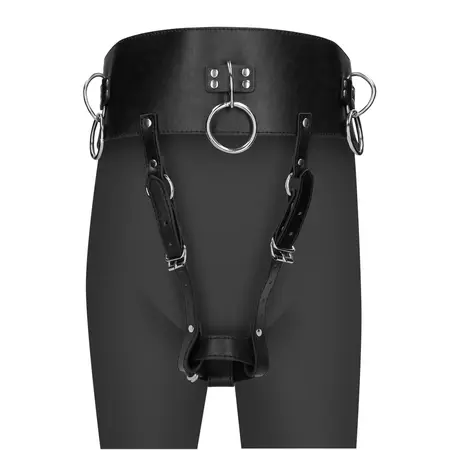 EasyToys Adjustable Belt with Wand Holder & Restraint Rings - Black