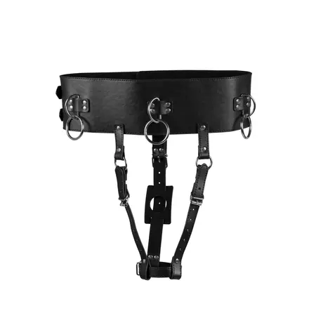 EasyToys Adjustable Belt with Wand Holder & Restraint Rings - Black