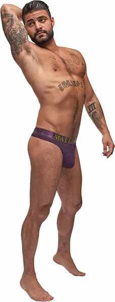 Male Power Avant-Garde Enhancer Thong S/M Eggplant Comfort Fit