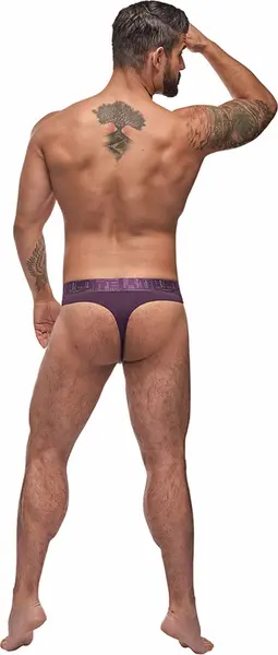 Male Power Avant-Garde Enhancer Thong S/M Eggplant Comfort Fit
