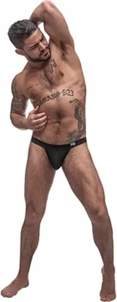 Male Power Pure Comfort Modal Sport Jock L/XL Black Support Fit