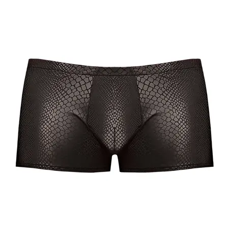 Male Power Black Cobra Mini Šorts S rastezljiv zmijska koža dizajn