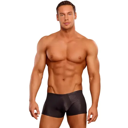 Male Power Black Cobra Mini Short M Comfort Fit Snakeskin Print