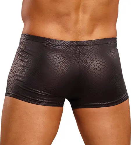 Male Power Black Cobra Mini Short M Comfort Fit Snakeskin Print