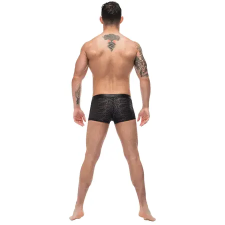 Male Power Zip It Short M Black - Modern Wet-Look Pouch System