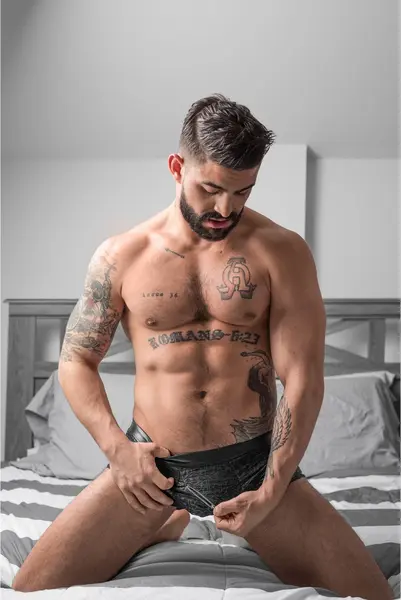 Male Power Zip It Short M Black - Modern Wet-Look Pouch System