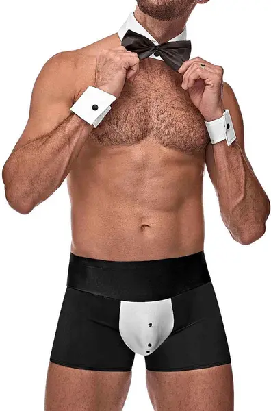 Male Power Butler Costume S/M - Tuxedo-Style Set with Accessories