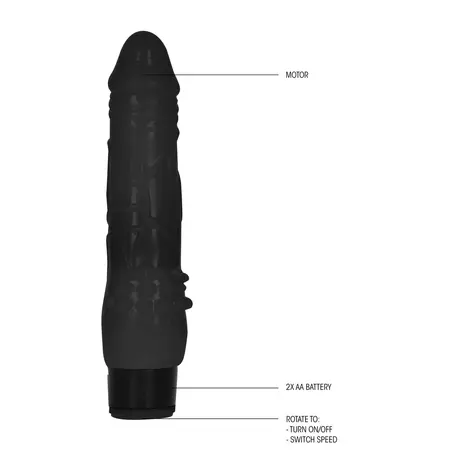 GC Vibrating Intimate Device 20cm TPE Multispeed Ribbed Base