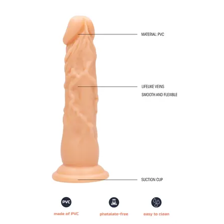 Shots RealRock intimni model 19 cm sa usisnom bazom, crna