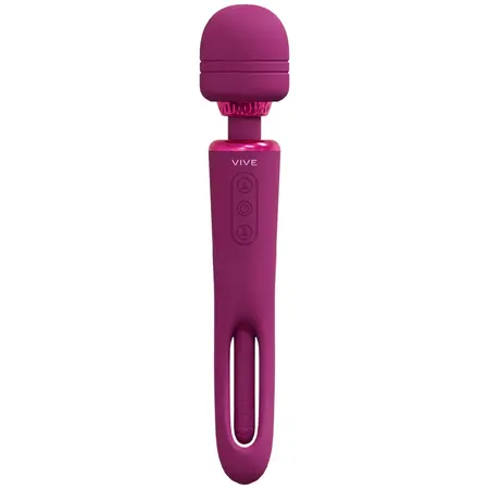 KIKU dvostrani wand roze - Dual Motor intimni masažer, 10 režima