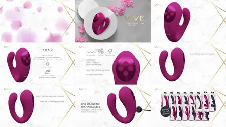 VIVE Yoko VIVE049 dvostruki kraci trostruki talasni sistem, roze