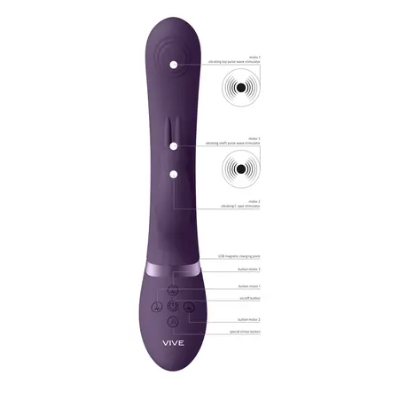 VIVE045 Dual Pulse-Wave sistem zeka intimni uređaj ljubičasta