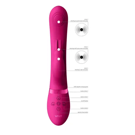 VIVE VIVE045 Dual Pulse-Wave zeka intimni masažer roze silikon
