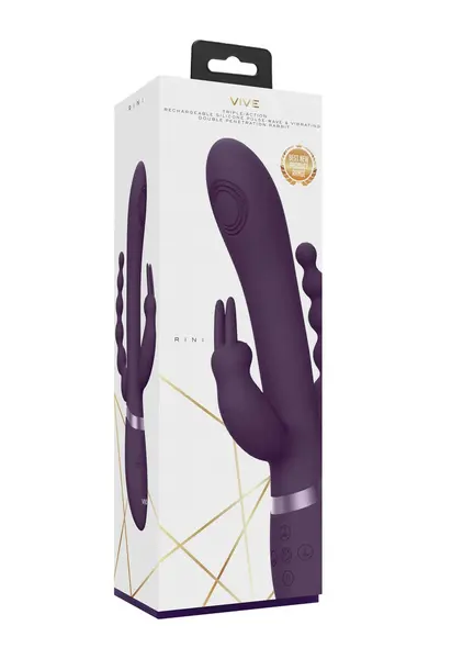 VIVE Rini Pulse Wave Dual Motor Intimate Machine Purple with Attachments
