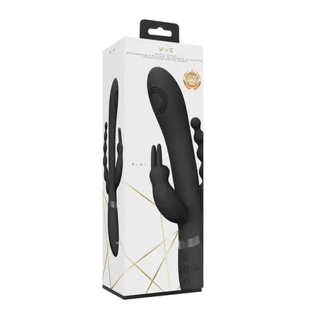 VIVE Rini Pulse Wave Dual-Engine Intimate Wand Black, Multi-Attachment