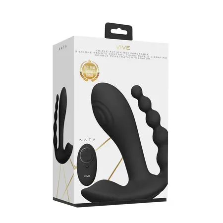 Kata Pulse Wave vibrator sa dva motora i daljinskim upravljačem, crni