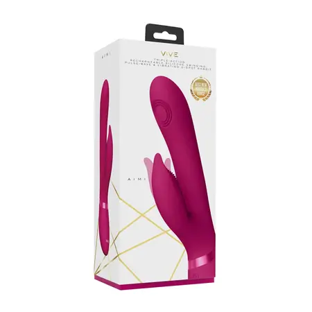 Aimi Pulse Wave F1 Rabbit vibrator roze - trostruki motor, vodootporan, silikon